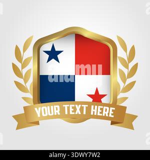 Golden Luxury Panama Badge Design, vector editable design, can be used for business or presentation design. Stock Vector