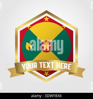 Golden Luxury Grenada Label Vector Illustration, vector editable design, can be used for business or presentation design. Stock Vector