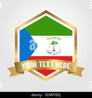 Golden Luxury Equatorial Guinea Label Vector Illustration, vector editable design, can be used for business or presentation design. Stock Vector