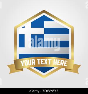 Golden Luxury Greece Label Vector Illustration, vector editable design, can be used for business or presentation design. Stock Vector