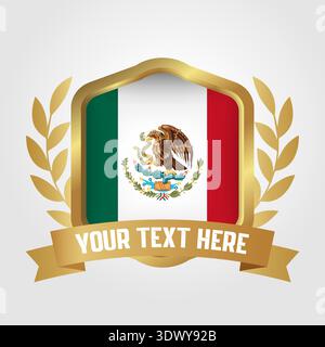 Golden Luxury Mexico Badge Design, vector editable design, can be used for business or presentation design. Stock Vector
