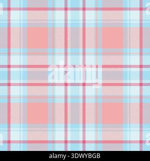 Post texture fabric plaid, artistic seamless pattern textile. Pride vector check background tartan in light and cyan colors palette. Stock Vector