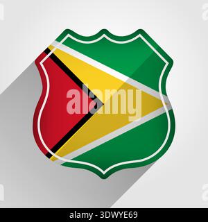 Guyana Flag Road Sign Illustration, vector editable design, can be used for business or presentation design. Stock Vector