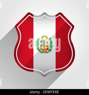 Peru Flag Road Sign Illustration, vector editable design, can be used for business or presentation design. Stock Vector