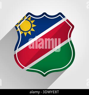 Namibia Flag Road Sign Illustration, vector editable design, can be used for business or presentation design. Stock Vector