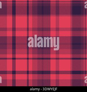 Pajamas vector seamless background, couch texture textile check. Hipster pattern fabric tartan plaid in pink and red colors palette. Stock Vector