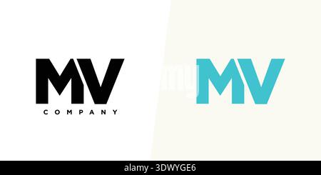 Trendy letter M and V, MV logo design template. Minimal monogram initial based logotype for company identity. Stock Vector