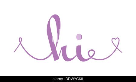 HI initial wedding monogram calligraphy vector illustration. Hand drawn lettering h and i love logo design for valentines day poster, greeting card, p Stock Vector
