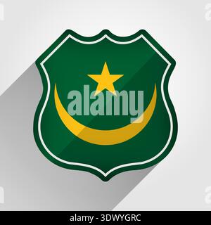 Mauritania Flag Road Sign Illustration, vector editable design, can be used for business or presentation design. Stock Vector