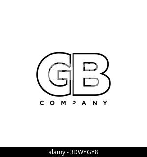 Trendy letter G and B, GB logo design template. Minimal monogram initial based logotype for company identity. Stock Vector