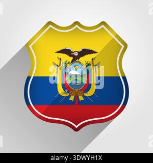 Ecuador Flag Road Sign Illustration, vector editable design, can be used for business or presentation design. Stock Vector