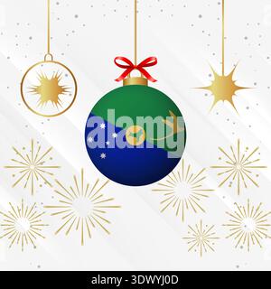 Christmas Ball Ornaments Christmas Island Flag Celebration, vector editable design, can be used for business or presentation design. Stock Vector