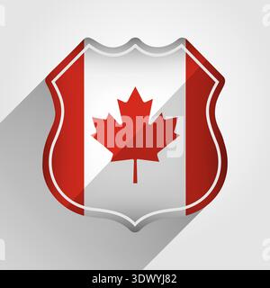 Canada Flag Road Sign Illustration, vector editable design, can be used for business or presentation design. Stock Vector