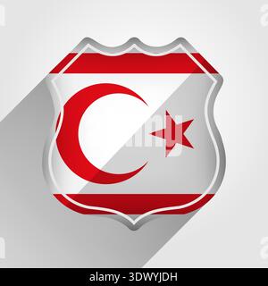 Northern Cyprus Flag Road Sign Illustration, vector editable design, can be used for business or presentation design. Stock Vector
