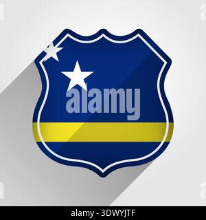 Curacao Flag Road Sign Illustration, vector editable design, can be used for business or presentation design. Stock Vector