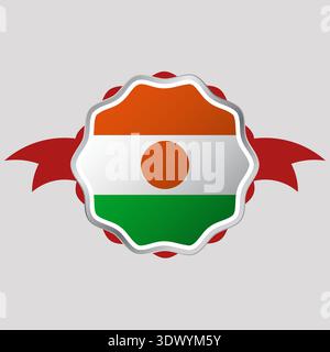 Creative Niger Flag Sticker Emblem, vector editable design, can be used for business or presentation design. Stock Vector