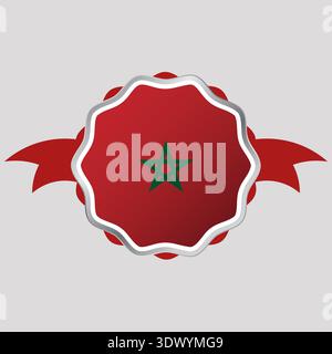 Creative Morocco Flag Sticker Emblem, vector editable design, can be used for business or presentation design. Stock Vector
