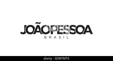 Joao Pessoa in the Brasil emblem for print and web. Design features geometric style, vector illustration with bold typography in modern font. Graphic Stock Vector