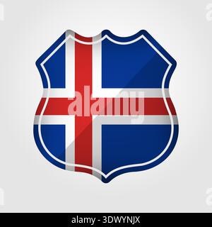 Iceland Flag Road Sign Illustration, vector editable design, can be used for business or presentation design. Stock Vector