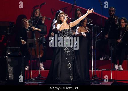 Raye England Raye performs during the Brit Awards 2026 in Manchester, England ...