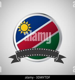 Vector Namibia Round Flag Banner Vector Illustration, vector editable design, can be used for business or presentation design. Stock Vector