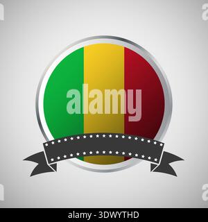 Vector Mali Round Flag Banner Vector Illustration, vector editable design, can be used for business or presentation design. Stock Vector