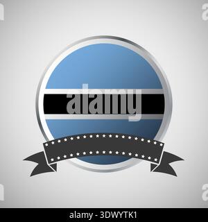 Vector Botswana Round Flag Banner Vector Illustration, vector editable design, can be used for business or presentation design. Stock Vector