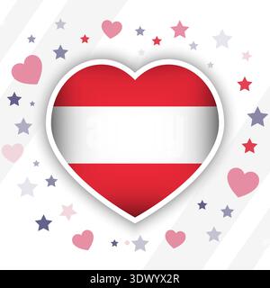 Creative Austria Flag Heart Icon, vector editable design, can be used for business or presentation design. Stock Vector
