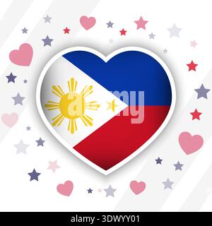 Creative Philippines Flag Heart Icon, vector editable design, can be used for business or presentation design. Stock Vector