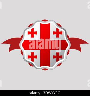 Creative Georgia Flag Sticker Emblem, vector editable design, can be used for business or presentation design. Stock Vector