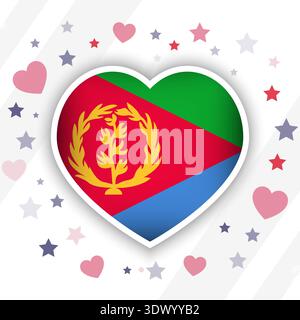 Creative Eritrea Flag Heart Icon, vector editable design, can be used for business or presentation design. Stock Vector