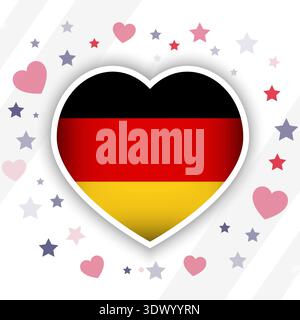 Creative Germany Flag Heart Icon, vector editable design, can be used for business or presentation design. Stock Vector