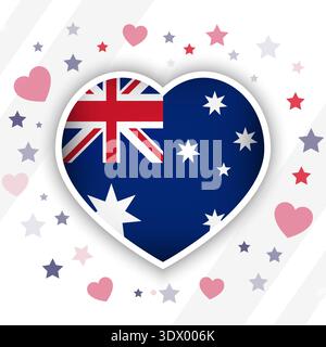 Creative Australia Flag Heart Icon, vector editable design, can be used for business or presentation design. Stock Vector