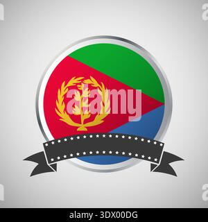 Vector Eritrea Round Flag Banner Vector Illustration, vector editable design, can be used for business or presentation design. Stock Vector