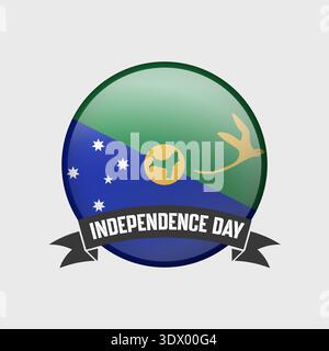 Christmas Island Round Independence Day Badge, vector editable design, can be used for business or presentation design. Stock Vector