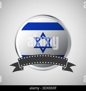 Vector Israel Round Flag Banner Vector Illustration, vector editable design, can be used for business or presentation design. Stock Vector