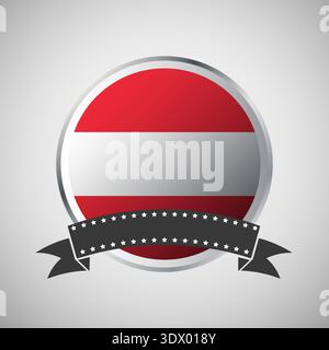 Vector Austria Round Flag Banner Vector Illustration, vector editable design, can be used for business or presentation design. Stock Vector