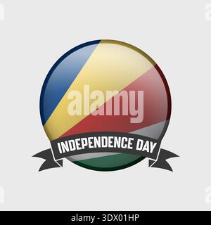 Seychelles Round Independence Day Badge, vector editable design, can be used for business or presentation design. Stock Vector