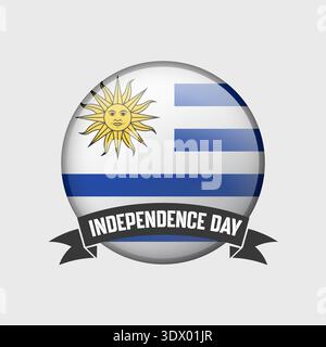 Uruguay Round Independence Day Badge, vector editable design, can be used for business or presentation design. Stock Vector