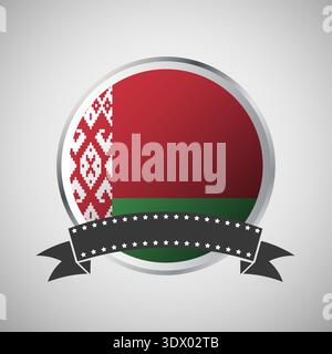 Vector Belarus Round Flag Banner Vector Illustration, vector editable design, can be used for business or presentation design. Stock Vector