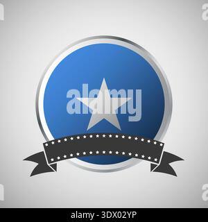 Vector Somalia Round Flag Banner Vector Illustration, vector editable design, can be used for business or presentation design. Stock Vector