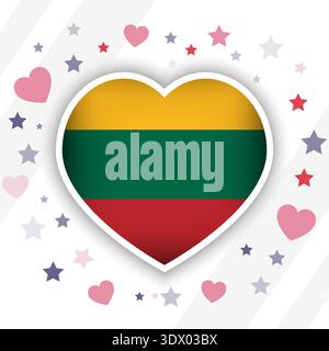 Creative Lithuania Flag Heart Icon, vector editable design, can be used for business or presentation design. Stock Vector