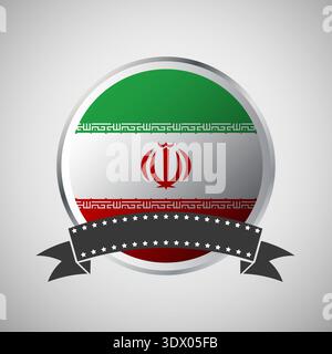 Vector Iran Round Flag Banner Vector Illustration, vector editable design, can be used for business or presentation design. Stock Vector