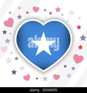 Creative Somalia Flag Heart Icon, vector editable design, can be used for business or presentation design. Stock Vector