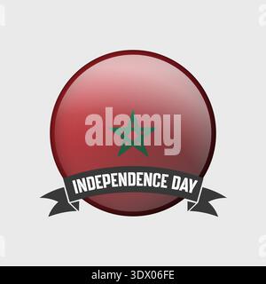 Morocco Round Independence Day Badge, vector editable design, can be used for business or presentation design. Stock Vector