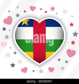 Creative Central African Republic Flag Heart Icon, vector editable design, can be used for business or presentation design. Stock Vector