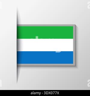 Vector Rectangular Sierra Leone Flag Background, vector editable design, can be used for business or presentation design. Stock Vector