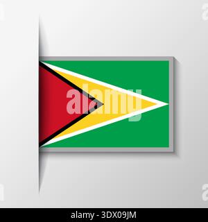 Vector Rectangular Guyana Flag Background, vector editable design, can be used for business or presentation design. Stock Vector