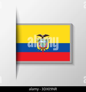 Vector Rectangular Ecuador Flag Background, vector editable design, can be used for business or presentation design. Stock Vector