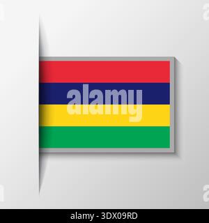 Vector Rectangular Mauritius Flag Background, vector editable design, can be used for business or presentation design. Stock Vector